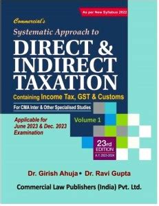 Systematic Approach To Direct Indirect Taxation For Cma Inter