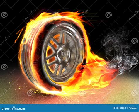 Burning Wheel Stock Image - Image: 13454801