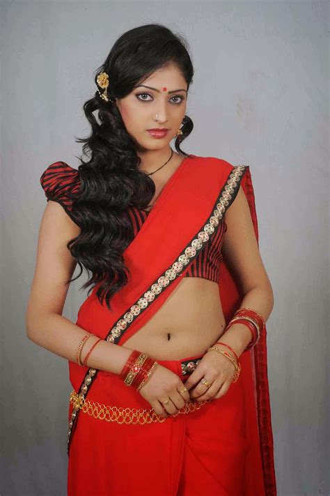 Hari Priya Hot Red Saree Pictures Hari Priya Navel Cleavage Gallery