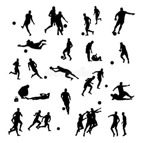 Futbolistas De Las Siluetas Ilustraci N Del Vector Ilustraci N De