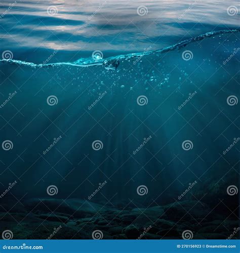 Deep Underwater Abstract Marine Background Stock Image Image Of