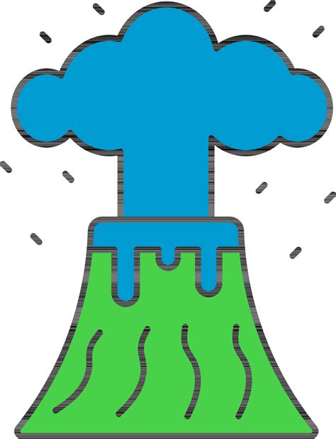 Flat Style Volcano Green And Blue Icon 24446673 Vector Art At Vecteezy