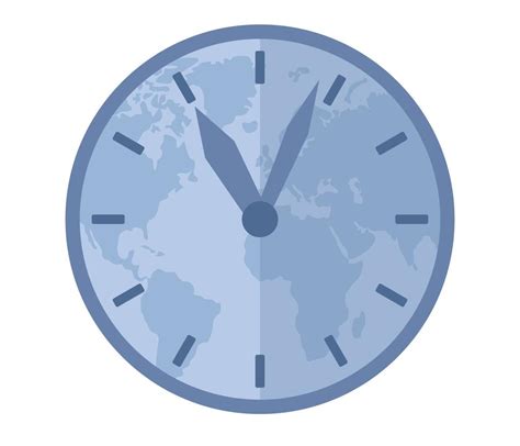 Time Zones Icon Clock With World Map Showing Local Timezone