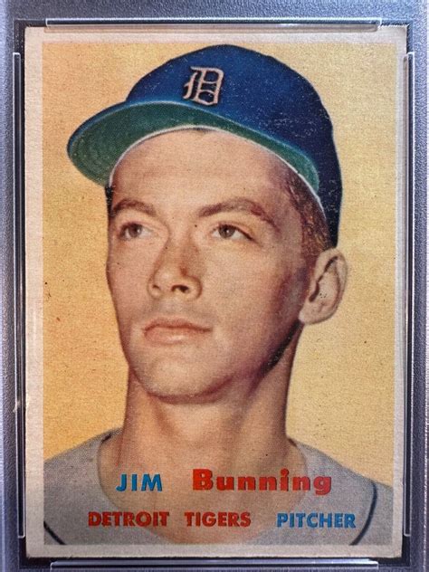 Topps Baseball Jim Bunning Hi Rookie Detroit Tigers Hof Psa