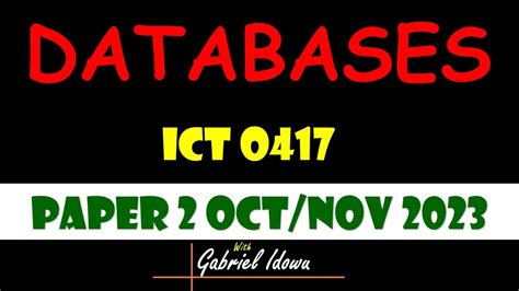 Igcse Ict October November Paper Databases