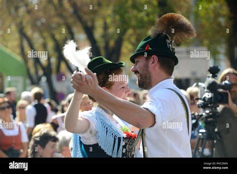 Graz, Styria, Austria. Great Folk Culture Festival in the state capital ...