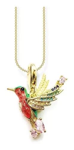 Collar Colibri De Plata Con Ba O De Oro Y Cristales Meses Sin