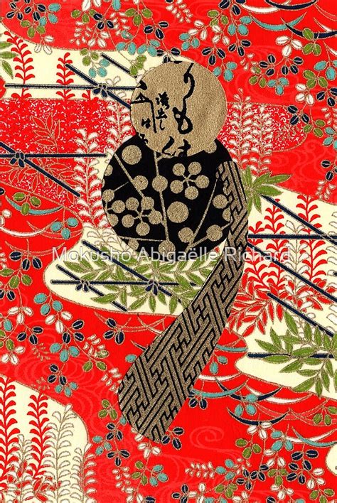 Collage Japanese Washi Yuzen Chiyogami Origami Paper Collage By