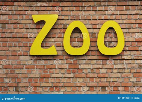 Zoo sign stock image. Image of bricks, entrance, detail - 19112931
