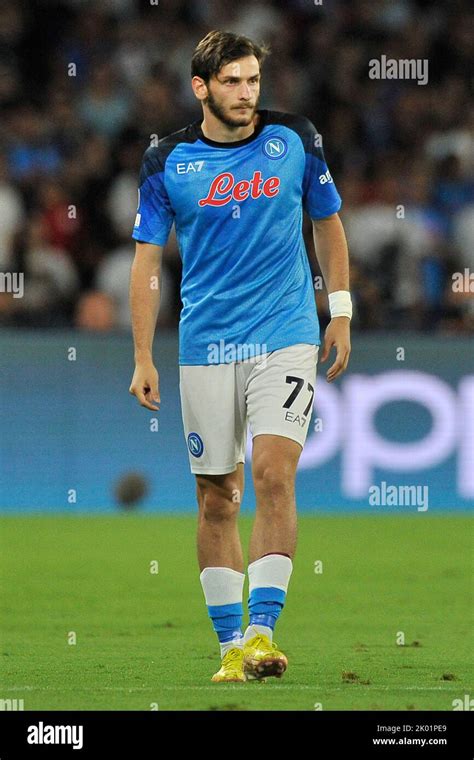 Khvicha Kvaratskhelia Player Of Napoli During The Match Of The Uefa