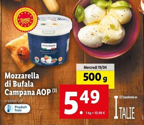 Promo Mozzarella Di Bufala Campana AOP Chez Lidl