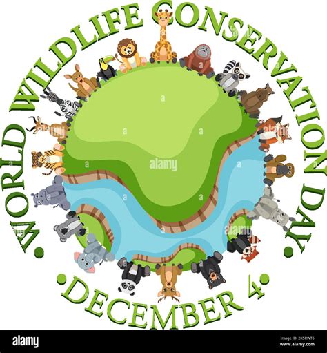 World Wildlife Conservation Day Poster Template Illustration Stock