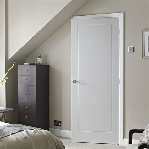 Premdor 1 Panel White Smooth Internal Door Modern Interior Door, Wood
