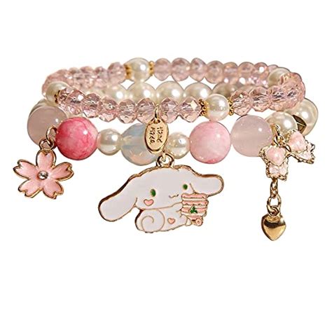 My Melody Sanrio Bracelet En Perles De Cristal Cinnamoroll Mignon