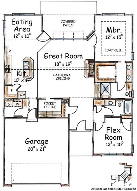 FIRST FLOOR PLAN | Small house plans, Bedroom house plans, Ranch house ...