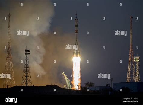 Baikonur Kazakistan 21st Set 2022 Il Razzo Soyuz MS 22 Viene