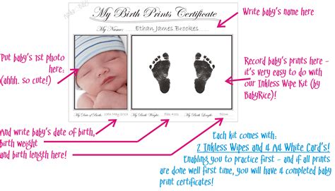 New Parents T Baby Prints Birth Certificate Handprints Footprints