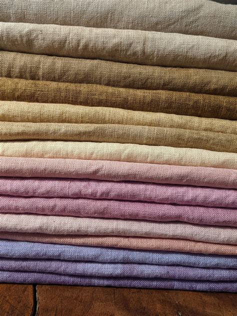 Linen Fat Quarters Naturally Dyed Fabric Bundle Eco Etsy