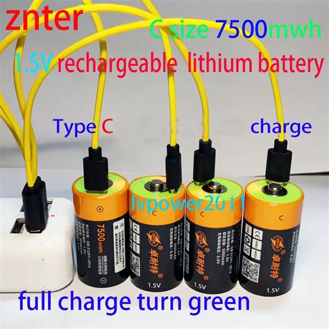 Znter V Mwh Battery Rechargeable Batteries C Size Lipo Lr