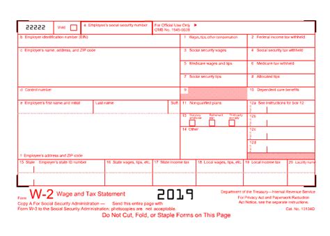 Printable Form W 2 Copy A Printable Forms Free Online