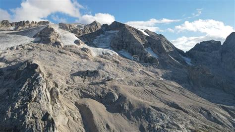 Aerial Of The Marmolada Mountain Peak Of The Dolomites Range In