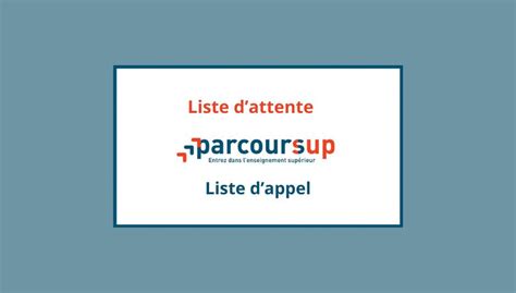 Parcoursup quelle différence entre la liste dappel et la liste d