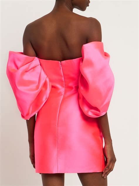 Solace London The Elina Puff Sleeve Minidress In Pink Modesens