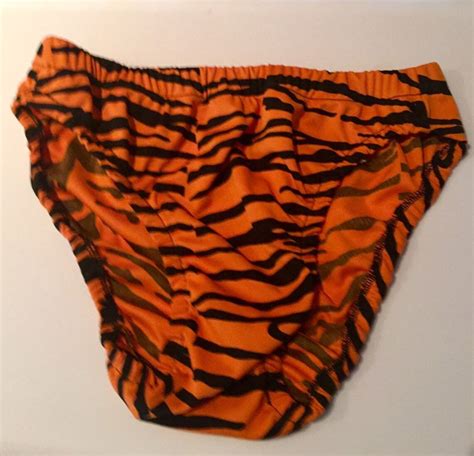 Orange Zebra Tiger Stripe Mens Bikini Brief Underwear Etsy