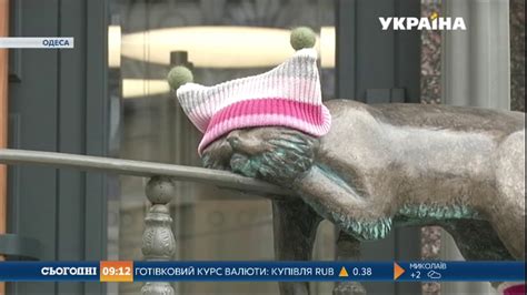 Скульптури котів утеплили до зими в Одесі - YouTube