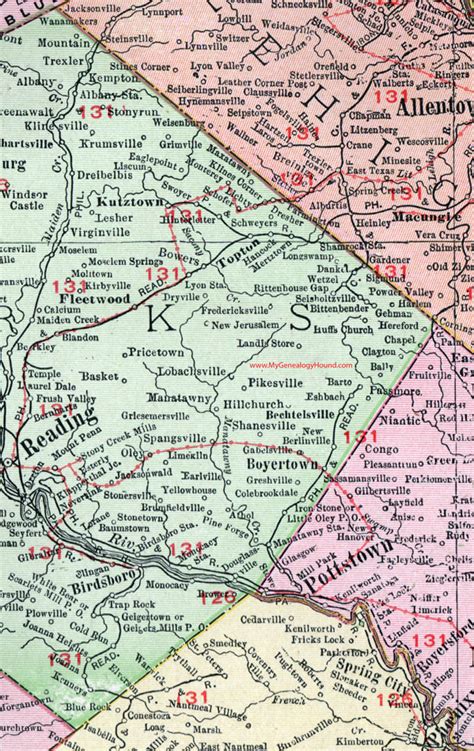 Berks County Pennsylvania 1911 Map By Rand Mcnally Reading Pa