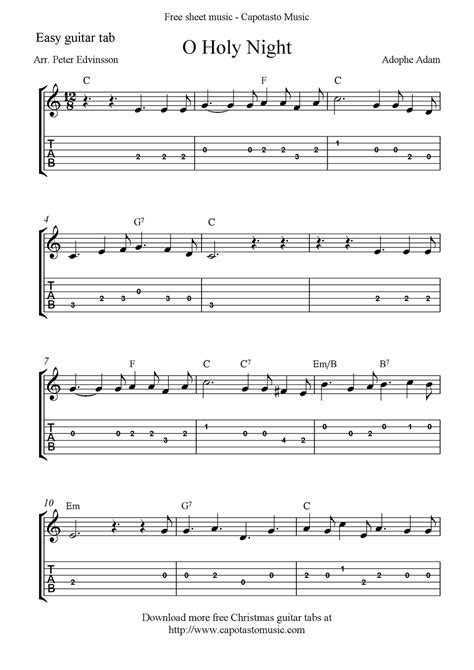 Silent Night Easy Guitar Chords