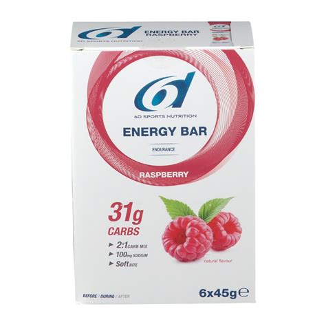 6d Sports Nutrition Energy Bar Framboos 6x45 G Farmaline