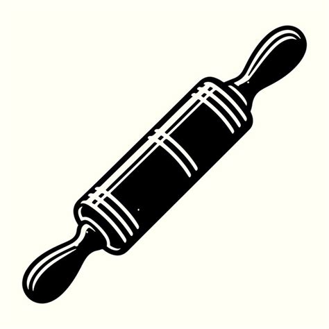 Rolling Pin Silhouette Vector Illustration | Premium AI-generated vector