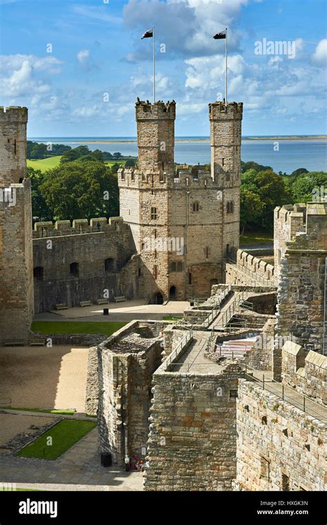 Caernarfon Or Carnarvon Castle Built In 1283 By King Edward I Of