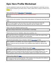 Example Epic Hero Profile Worksheet Pdf Epic Hero Profile Worksheet