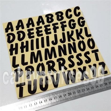 Stiker Kaca Etalase Counter Sticker Cutting Motor Huruf Alphabet Abjad