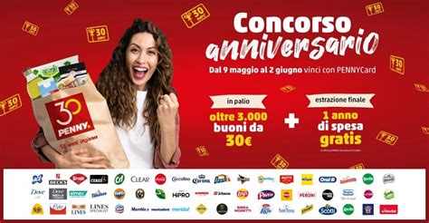 Concorso Penny 30 Anni Insieme Vinci 3 000 Buoni Da 30 E 1 Anno Di