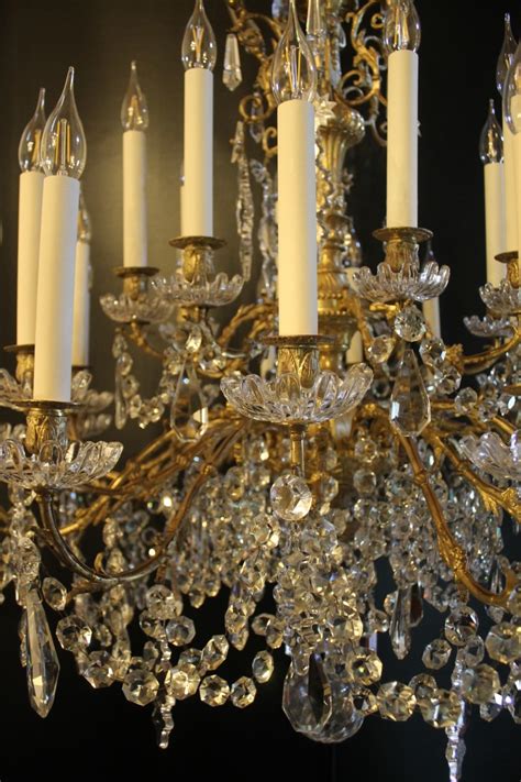 Baccarat Important Lustre Feux Milieu Du Xixe Si Cle N