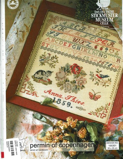 Sampler 1859 Anna By Permin Counted Cross Stitch Pattern Chart Etsy