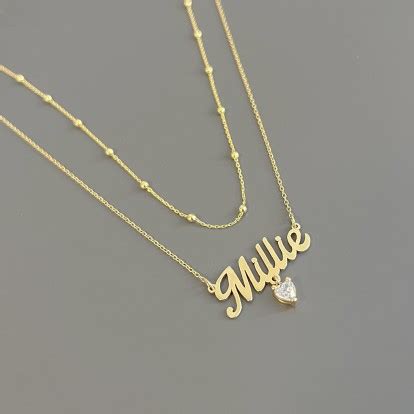 Sterling Silver Personalized Name Necklace Layering Set with Ball ...