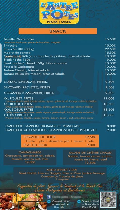 L Antre Potes Arveyres Menu Et Photos