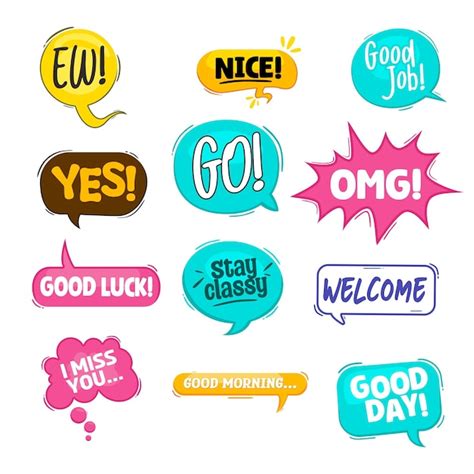 Premium Vector Cute Speech Bubble Cartoon Collection Set