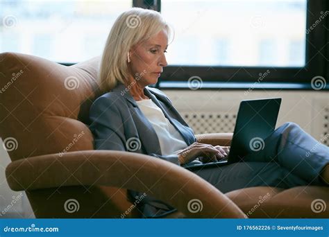 Mature Female Boss In Office Stock Photo Image Of Occupation Mature