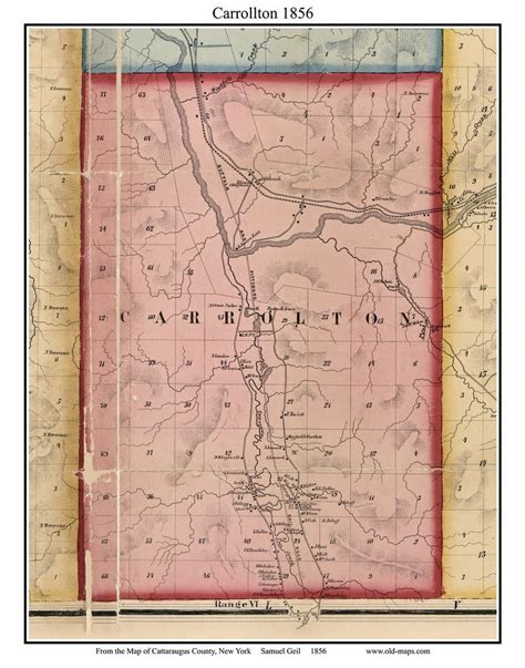 Carrollton New York 1856 Map Homeowners Names Cattaraugus Co Genealogy Reprint Ny Tm Etsy