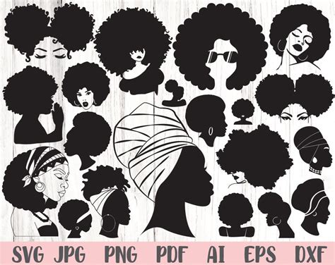 Afro Girls Svg Afro Woman Svg Afro Svg Instant Download Svg Etsy Uk