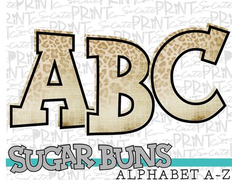 Leopard Alphabet Sugarbuns Printable Font Alpha Pack PNG Etsy