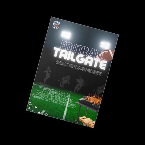 Football Tailgate Invitation EDITABLE Canva Template BBQ Food Outside