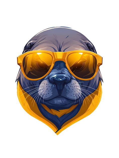 A Cartoon Otter Wearing Sunglasses On A Transparent Background 46028255 Png