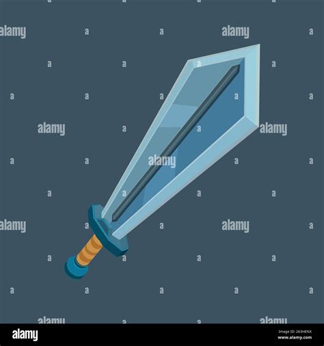 Cartoon Game Sword Cartoon Sword For Game On Dark Background Vector