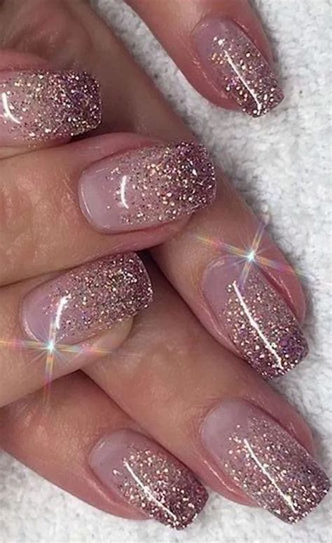 28 Fantastic Pink Nail Designs Glitter Color Combos 22 Rose Gold Nails Glitter Gold Glitter